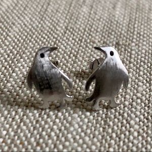Silver Penguin Stud Earrings